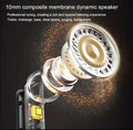 Premium Wireless Earbuds Black Yellow Bluetooth 5.3